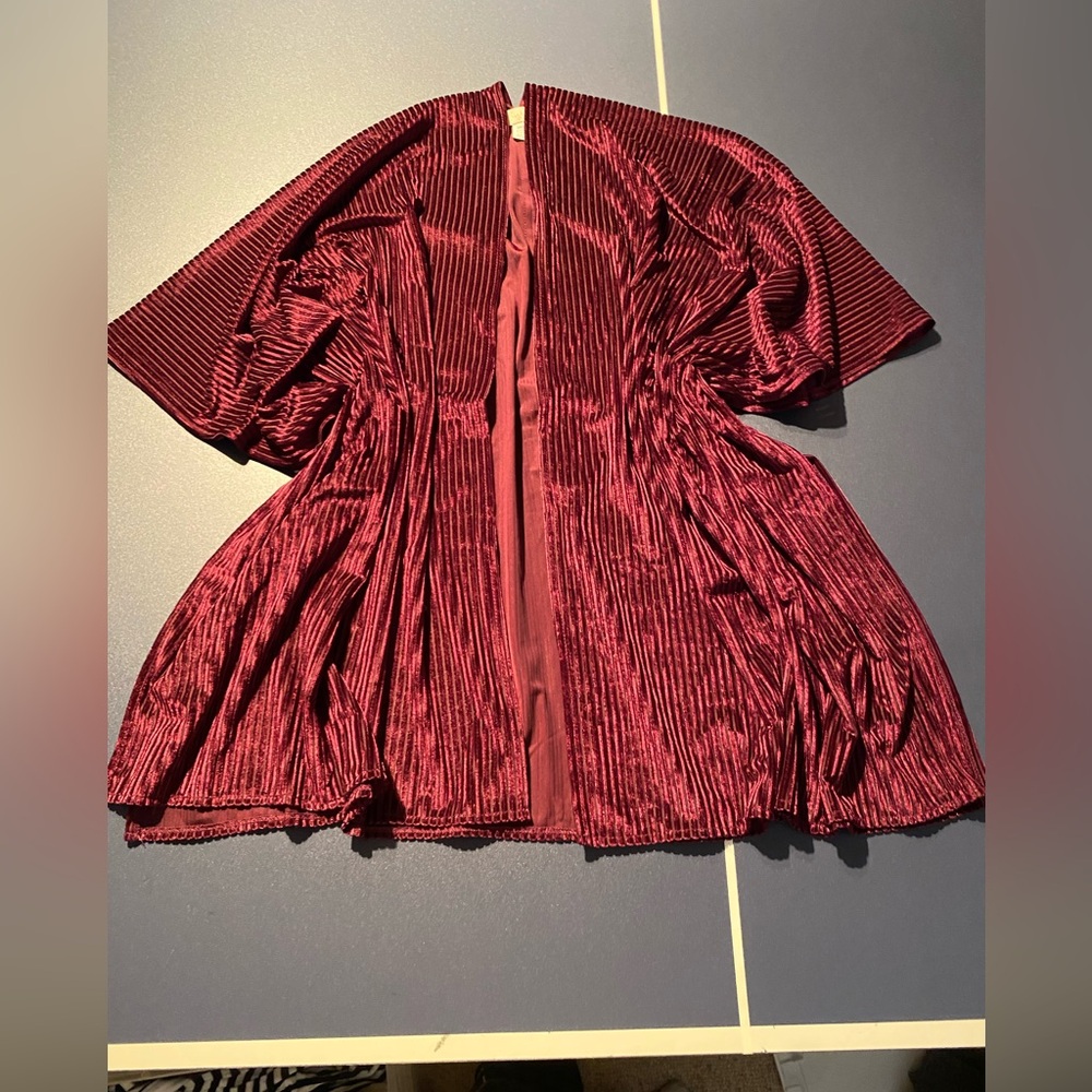 Elegant deep purple Pleated Wrap